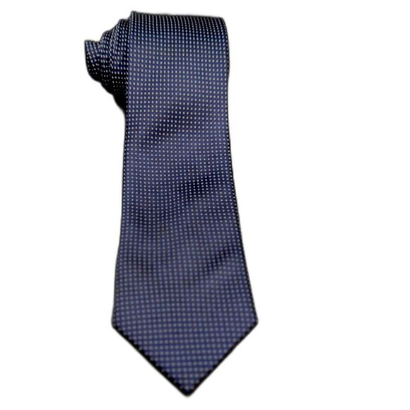 Vitali Italy 100% Silk Handmade Tie Navy Blue White Polka Dot Necktie 58 x 3.25 - Picture 2 of 8